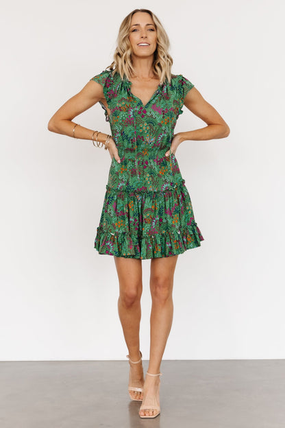 Rio Short Dress | Green Multi - Baltic Born