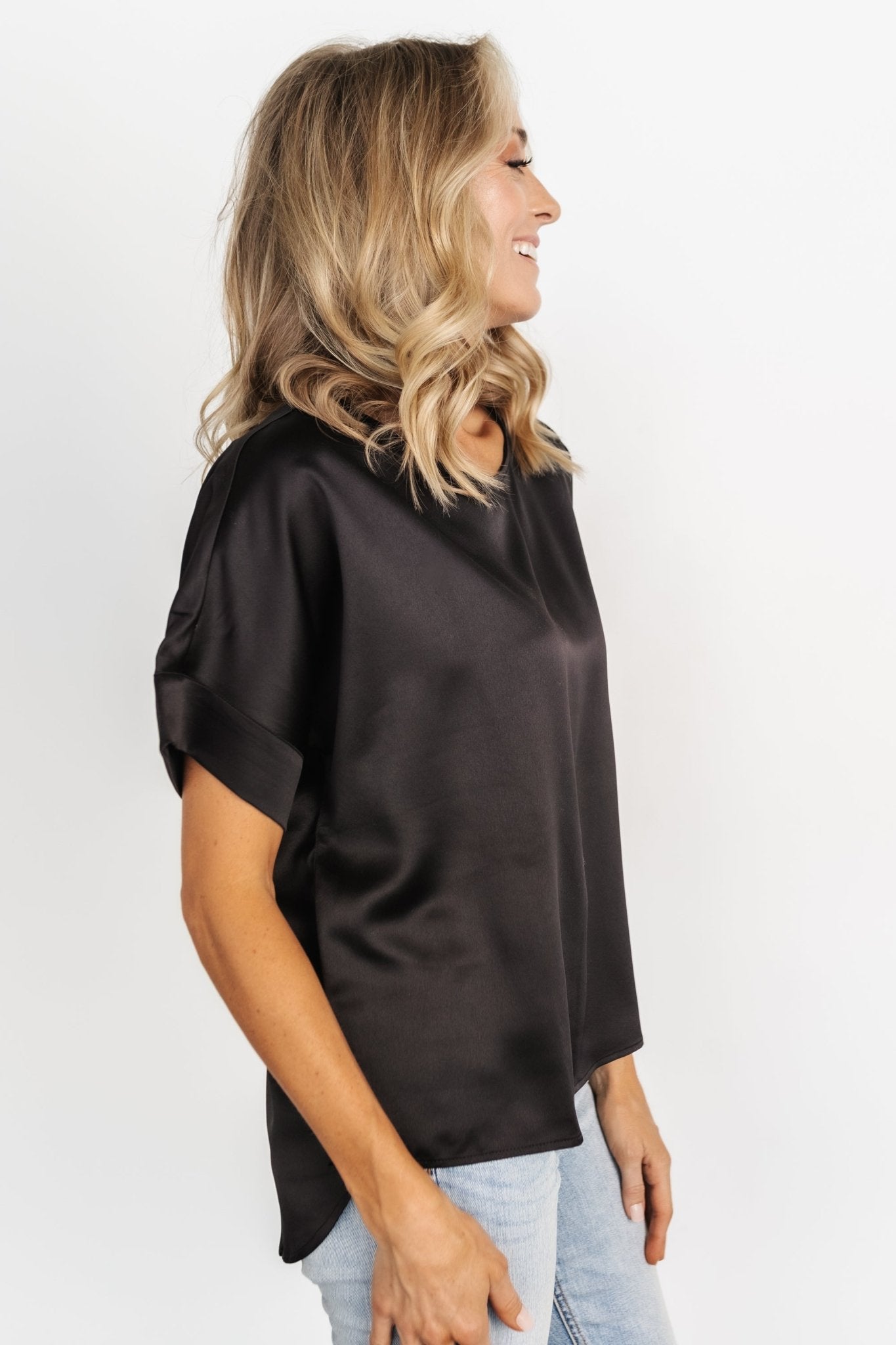 Rory Satin Top | Black - Baltic Born