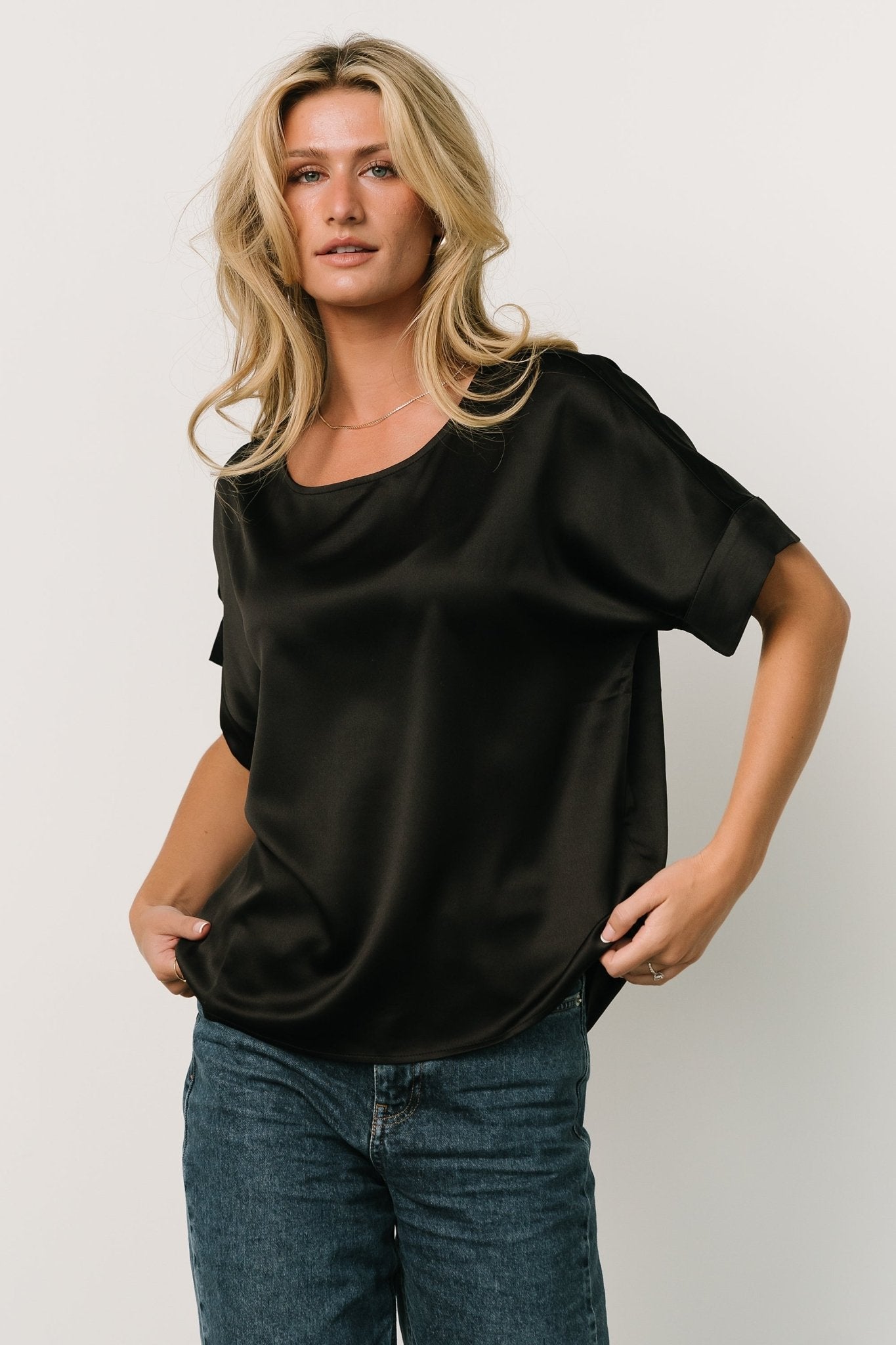 Rory Satin Top | Black - Baltic Born