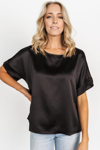 Rory Satin Top | Black - Baltic Born