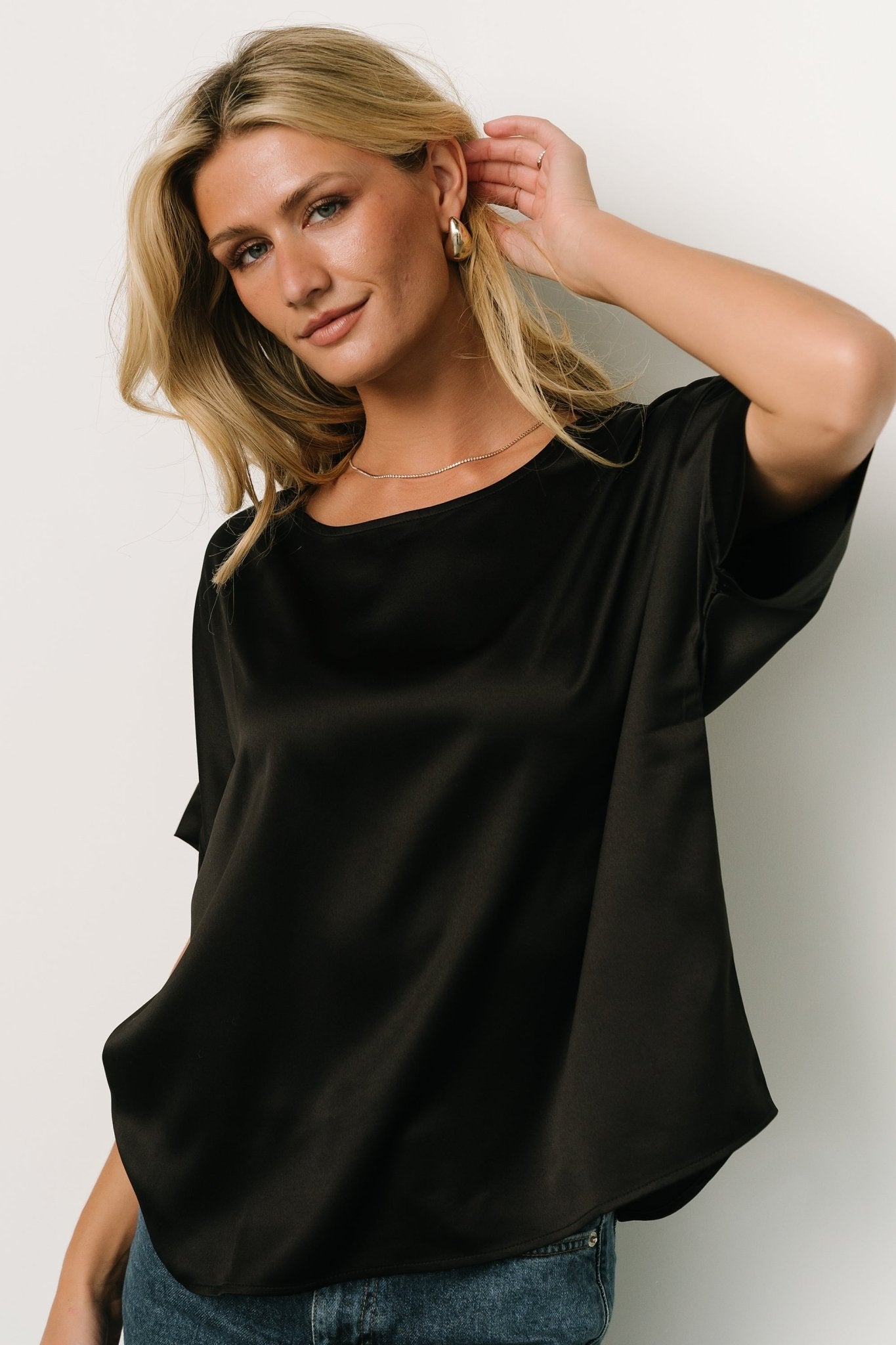 Rory Satin Top | Black - Baltic Born