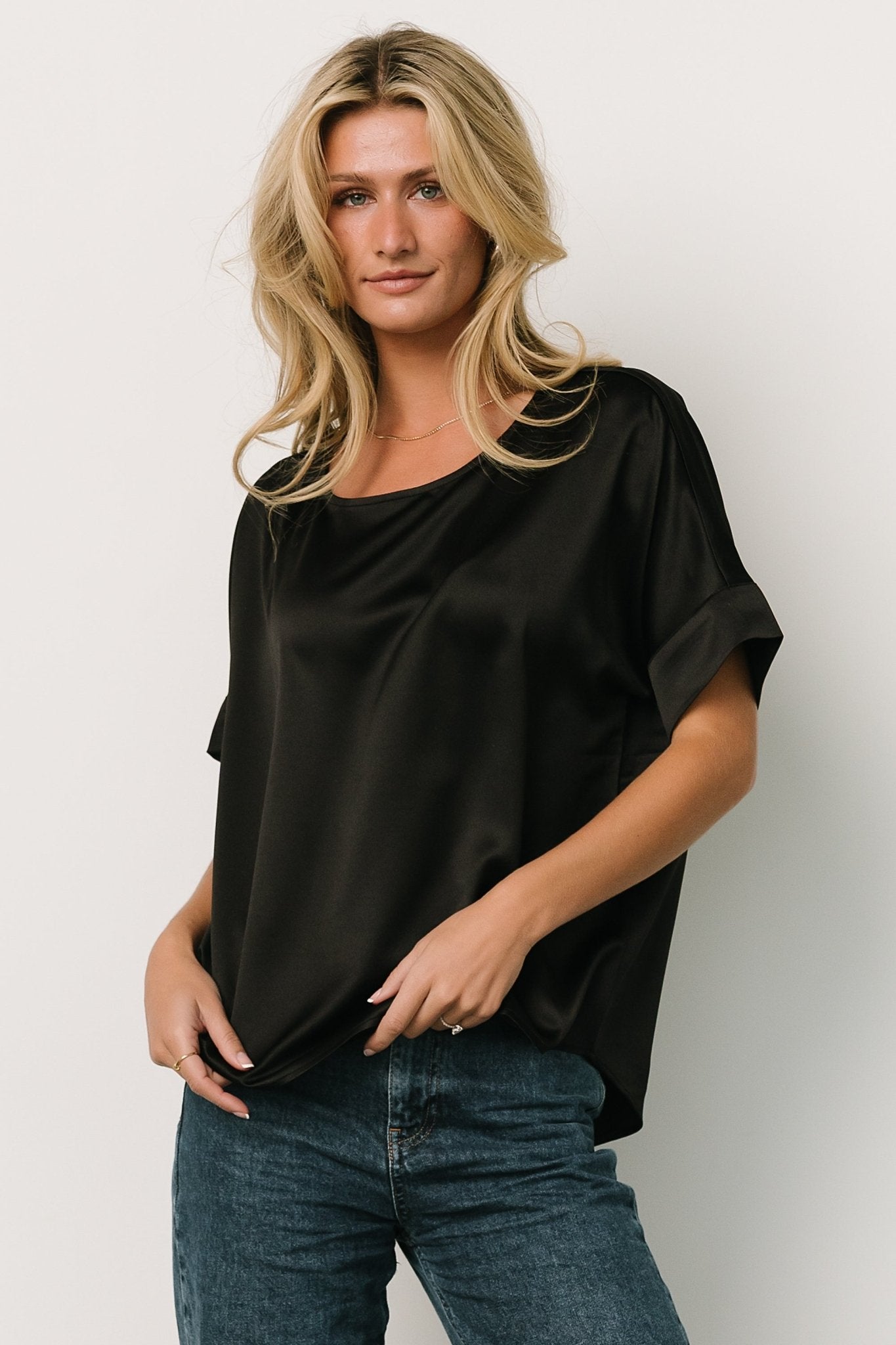 Rory Satin Top | Black - Baltic Born