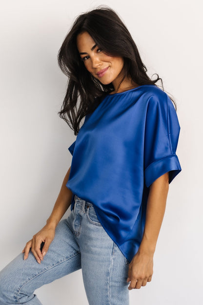 Rory Satin Top | Cobalt - Baltic Born