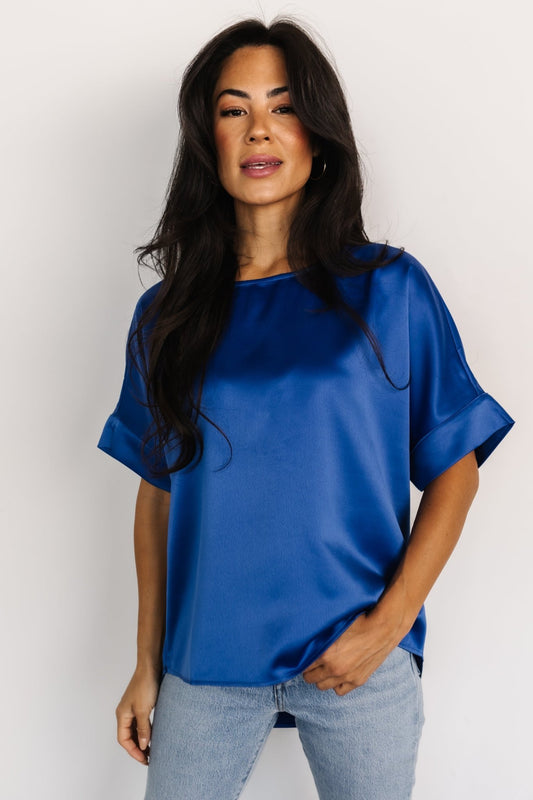 Rory Satin Top | Cobalt - Baltic Born