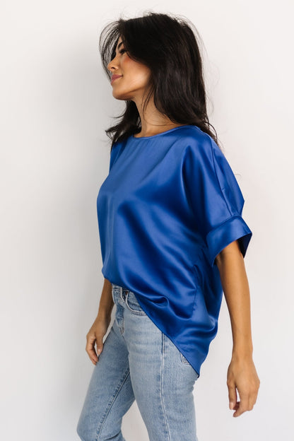 Rory Satin Top | Cobalt - Baltic Born