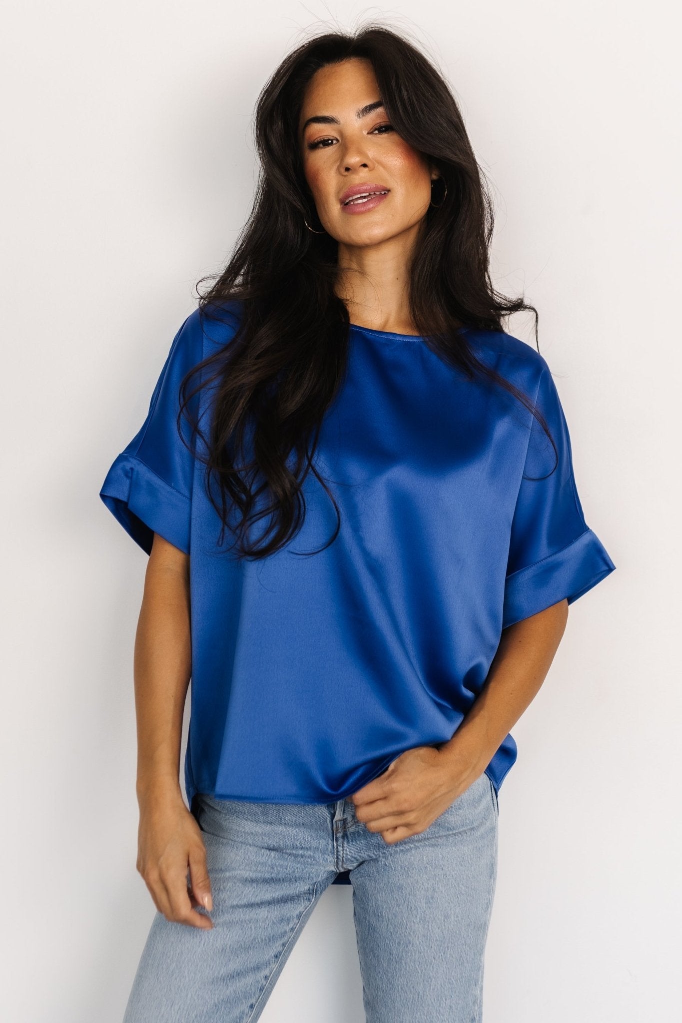 Rory Satin Top | Cobalt - Baltic Born