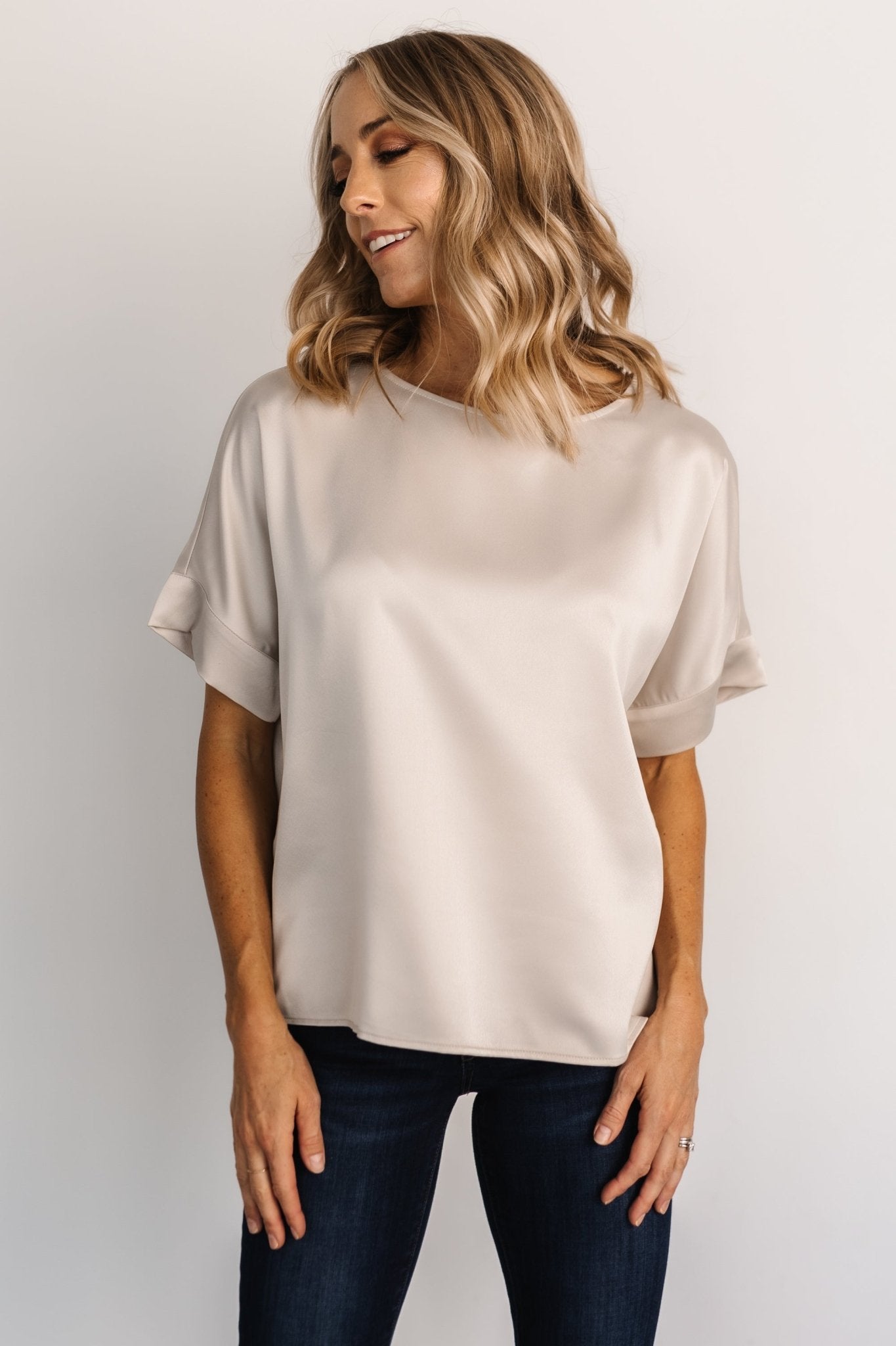 Rory Satin Top | Pearl - Baltic Born