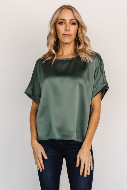 Rory Satin Top | Winter Green - Baltic Born