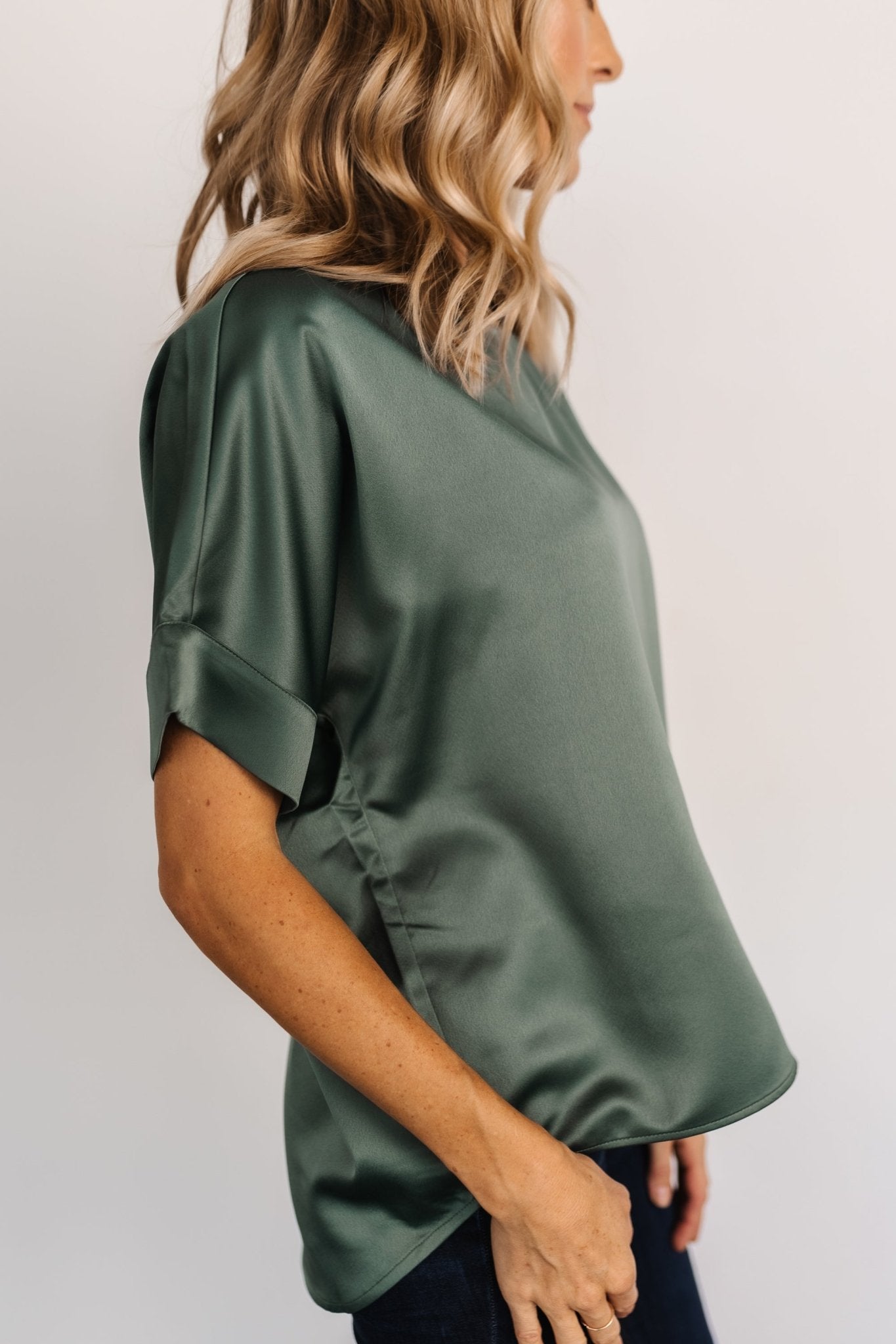 Rory Satin Top | Winter Green - Baltic Born