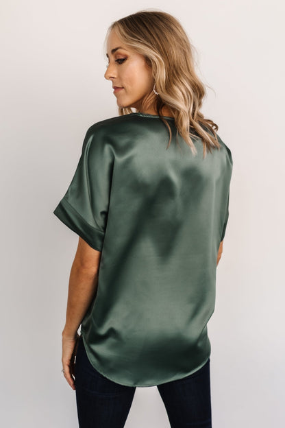 Rory Satin Top | Winter Green - Baltic Born