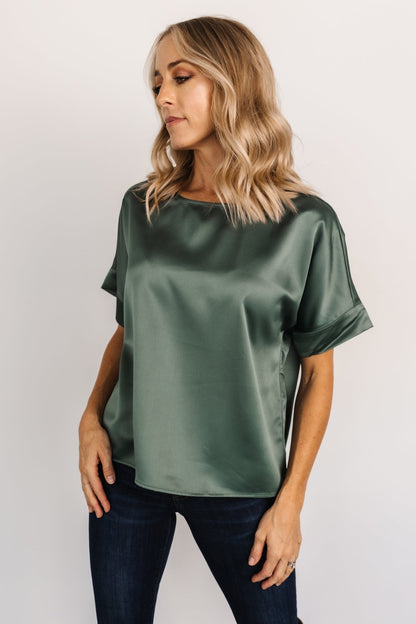 Rory Satin Top | Winter Green - Baltic Born