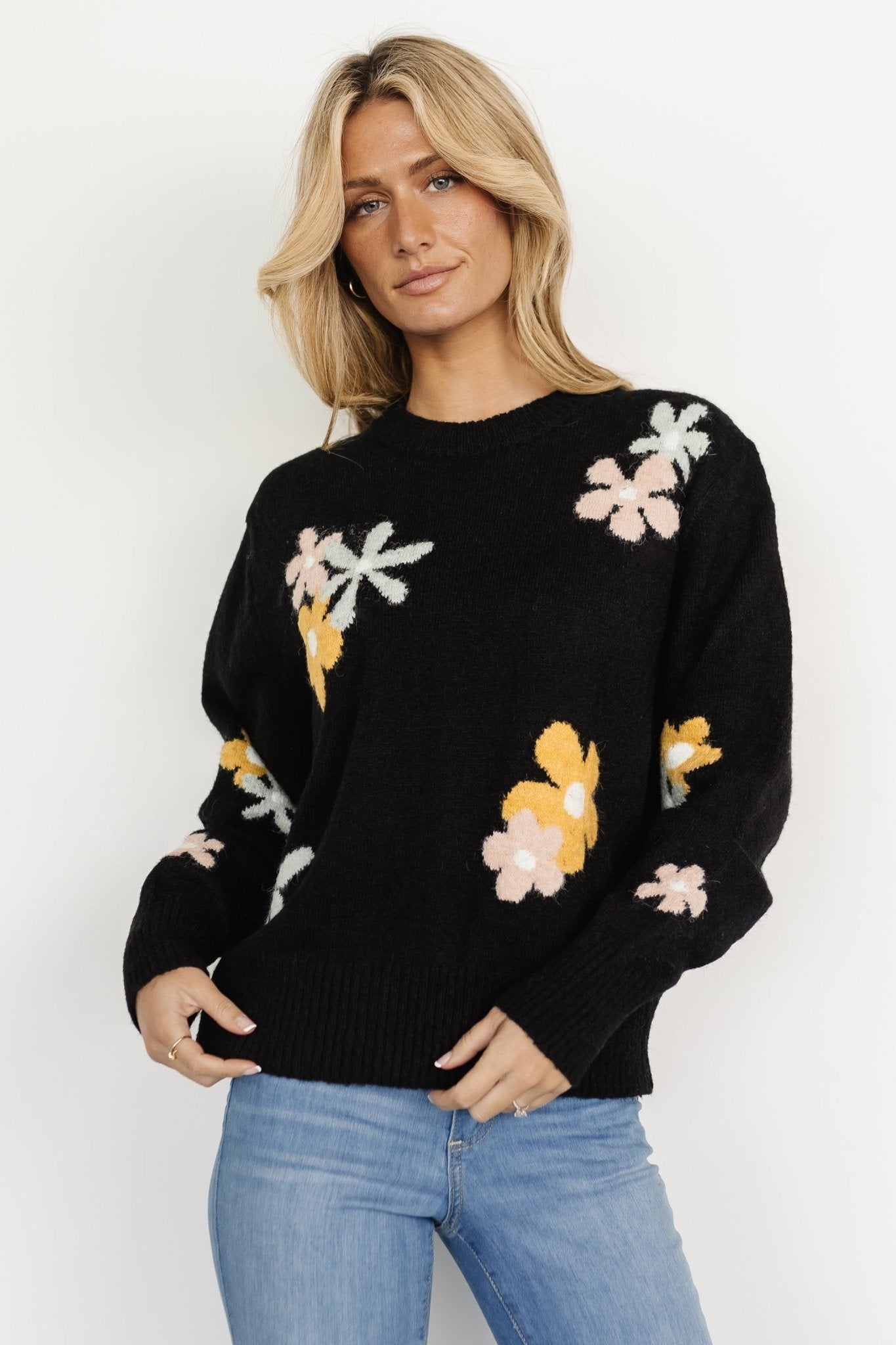 Roxy Sweater | Black Flower - Baltic Born