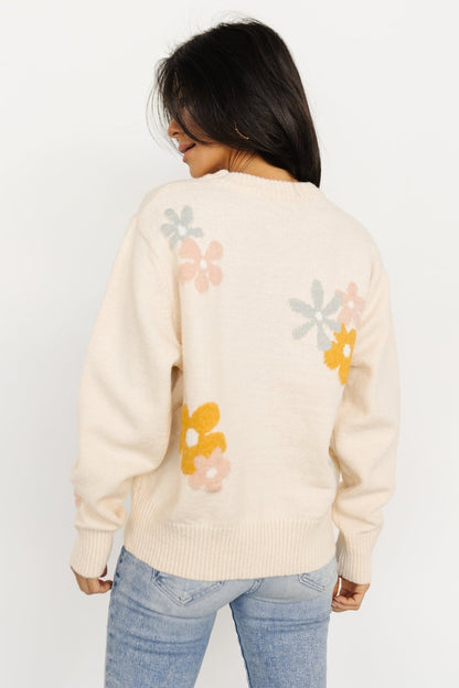 Roxy Sweater | Cream Flower - Baltic Born