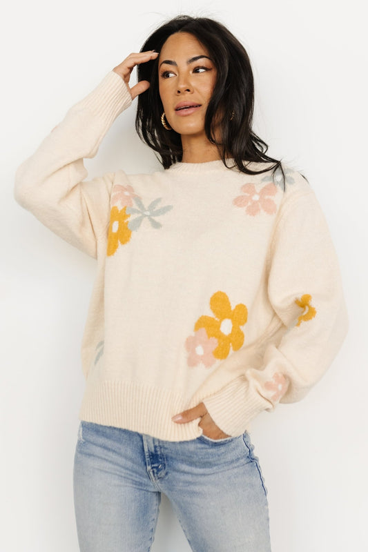 Roxy Sweater | Cream Flower - Baltic Born