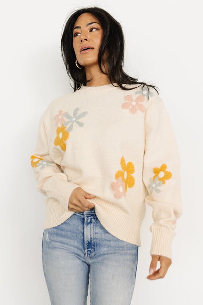 Roxy Sweater | Cream Flower - Baltic Born