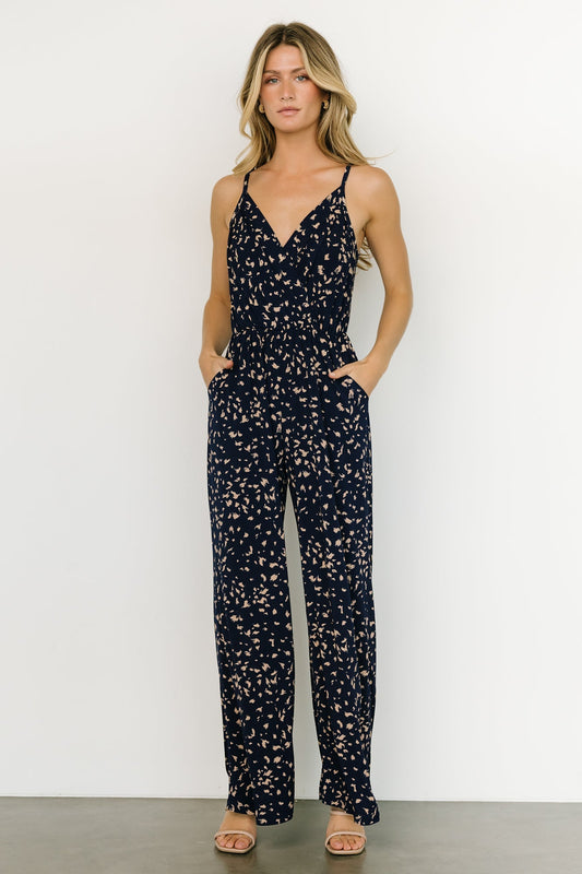 Sade Jumpsuit | Navy Print - Baltic Born