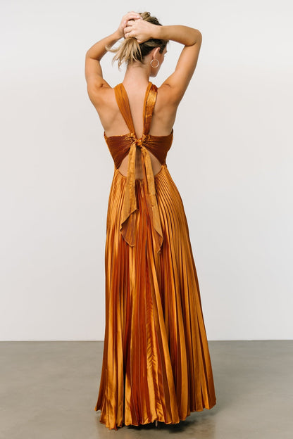 Sandra Pleated Maxi Dress | Copper - Baltic Born