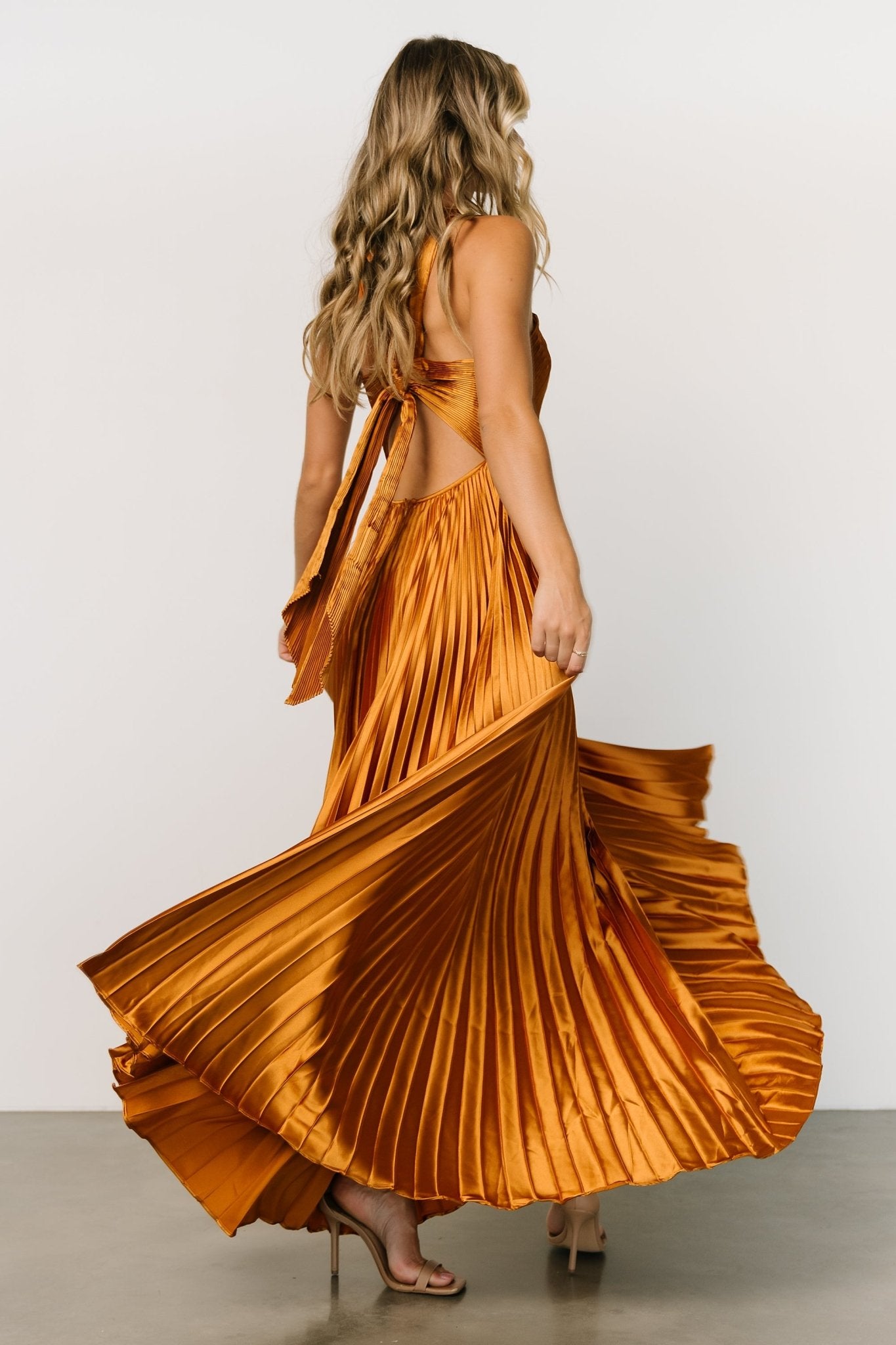 Sandra Pleated Maxi Dress | Copper - Baltic Born