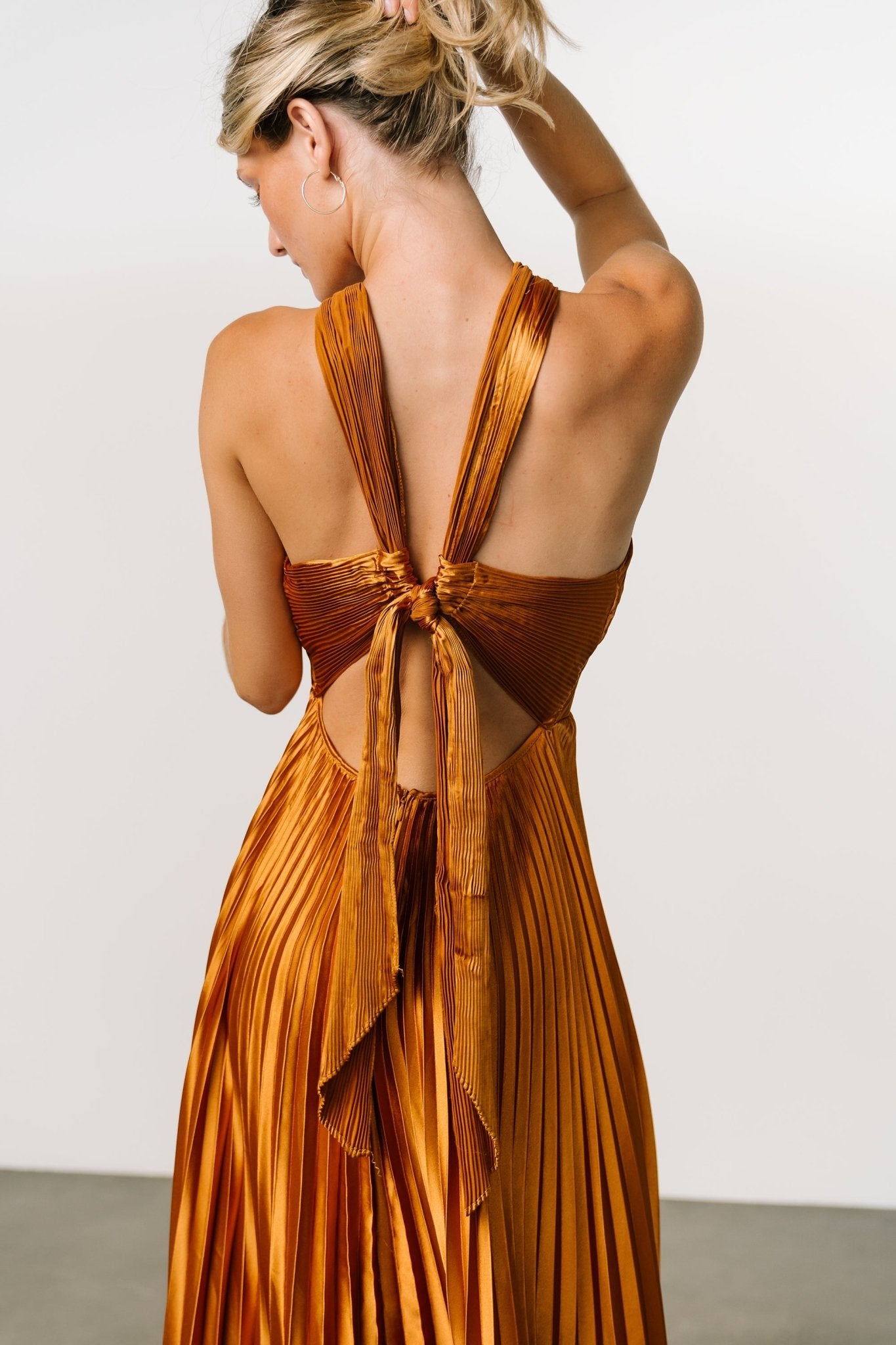 Sandra Pleated Maxi Dress | Copper - Baltic Born