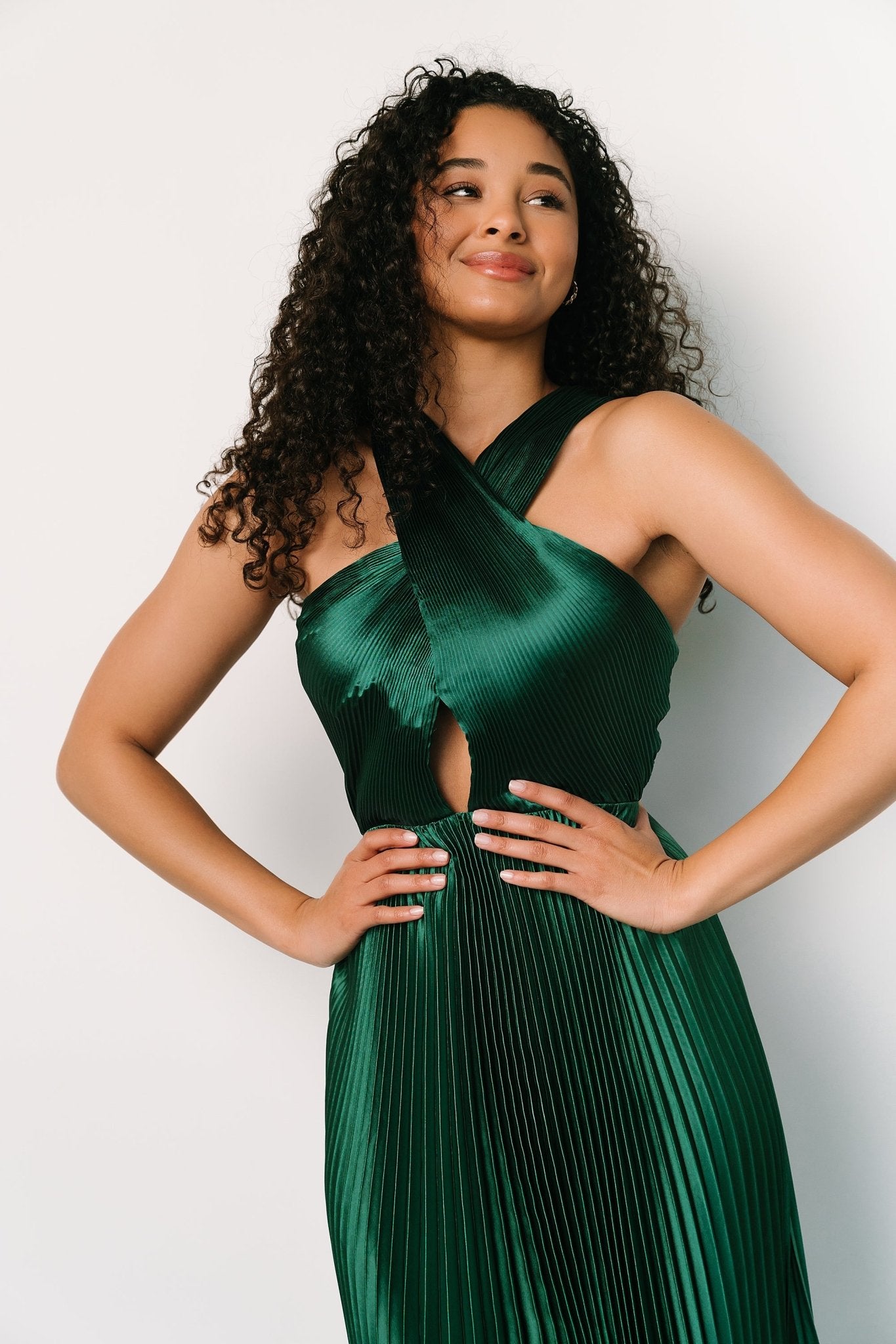 Sandra Pleated Maxi Dress | Emerald - Baltic Born