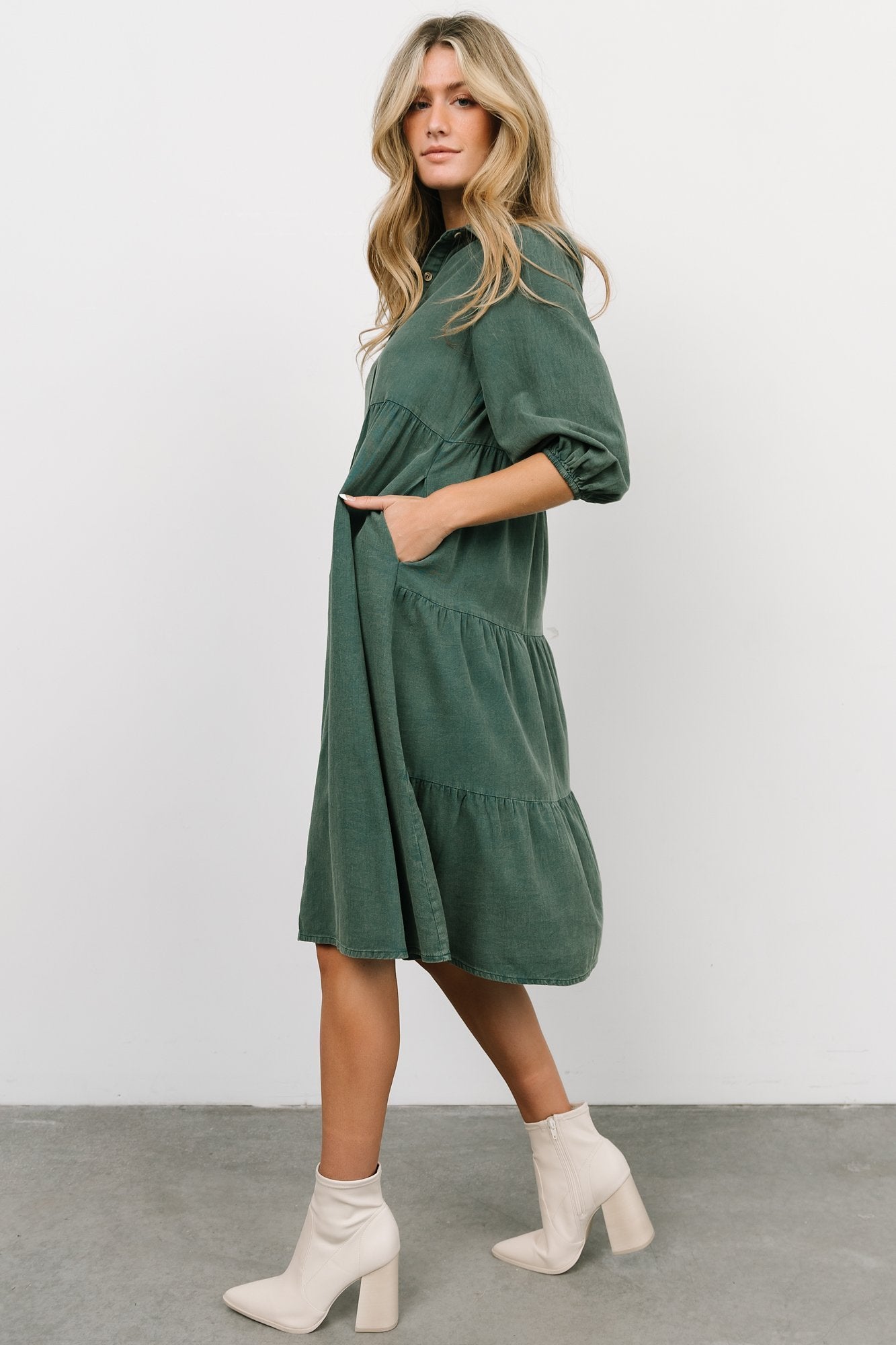 Sari Babydoll Dress | Green - Baltic Born