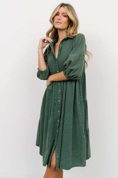 Sari Babydoll Dress | Green - Baltic Born