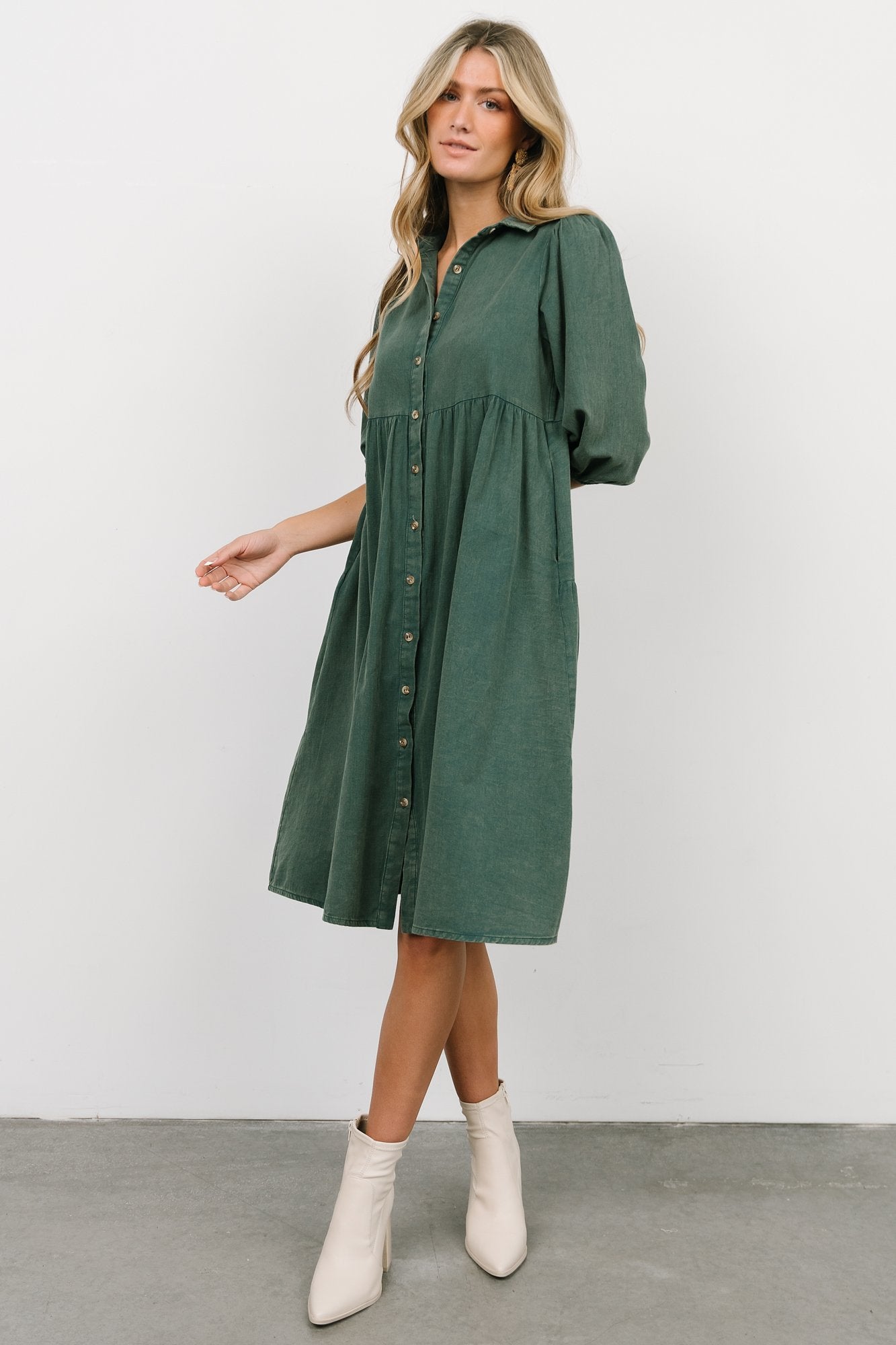 Sari Babydoll Dress | Green - Baltic Born