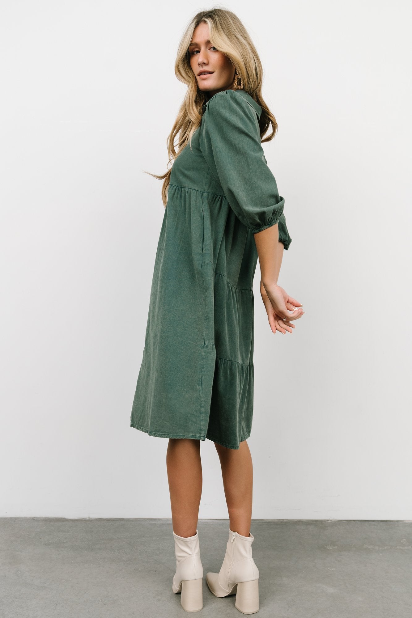 Sari Babydoll Dress | Green - Baltic Born