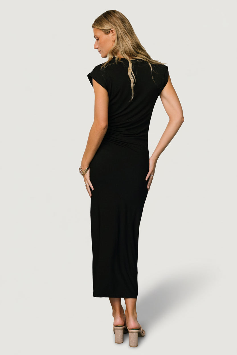 Baltic Born Womens Sasha Ruched Maxi Dress | Black | Size: XL Baltic Born Womens Sasha Ruched Maxi Dress | Black | Size: XL