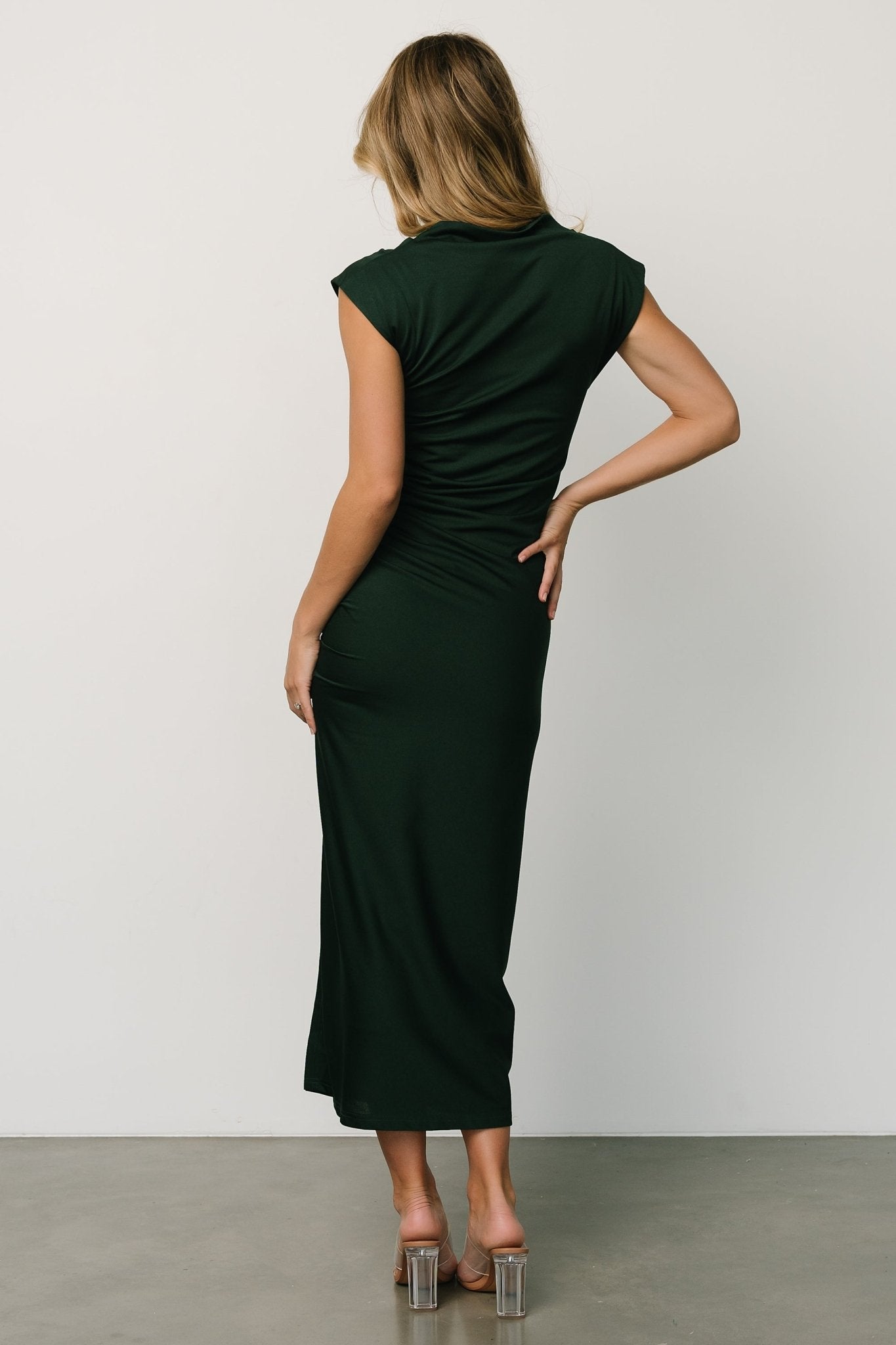 Baltic Born Womens Sasha Ruched Maxi Dress | Green | Size: Large Baltic Born Womens Sasha Ruched Maxi Dress | Green | Size: Large