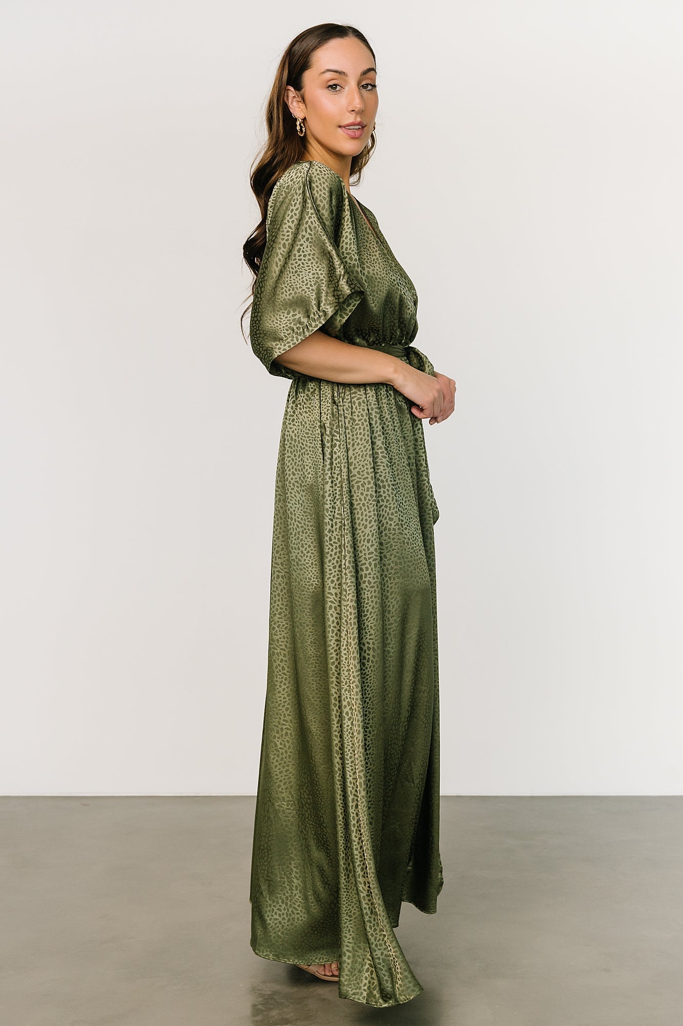 Savannah Print Kimono Maxi | Olive - Baltic Born