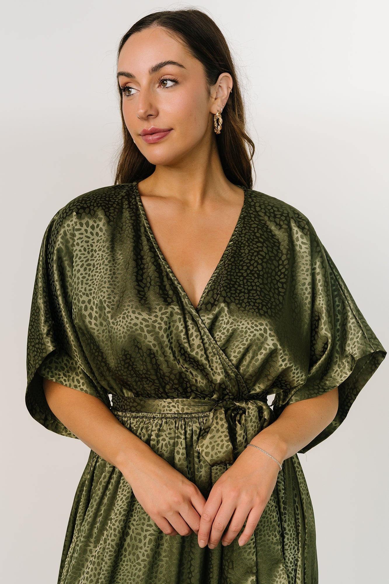 Savannah Print Kimono Maxi | Olive - Baltic Born