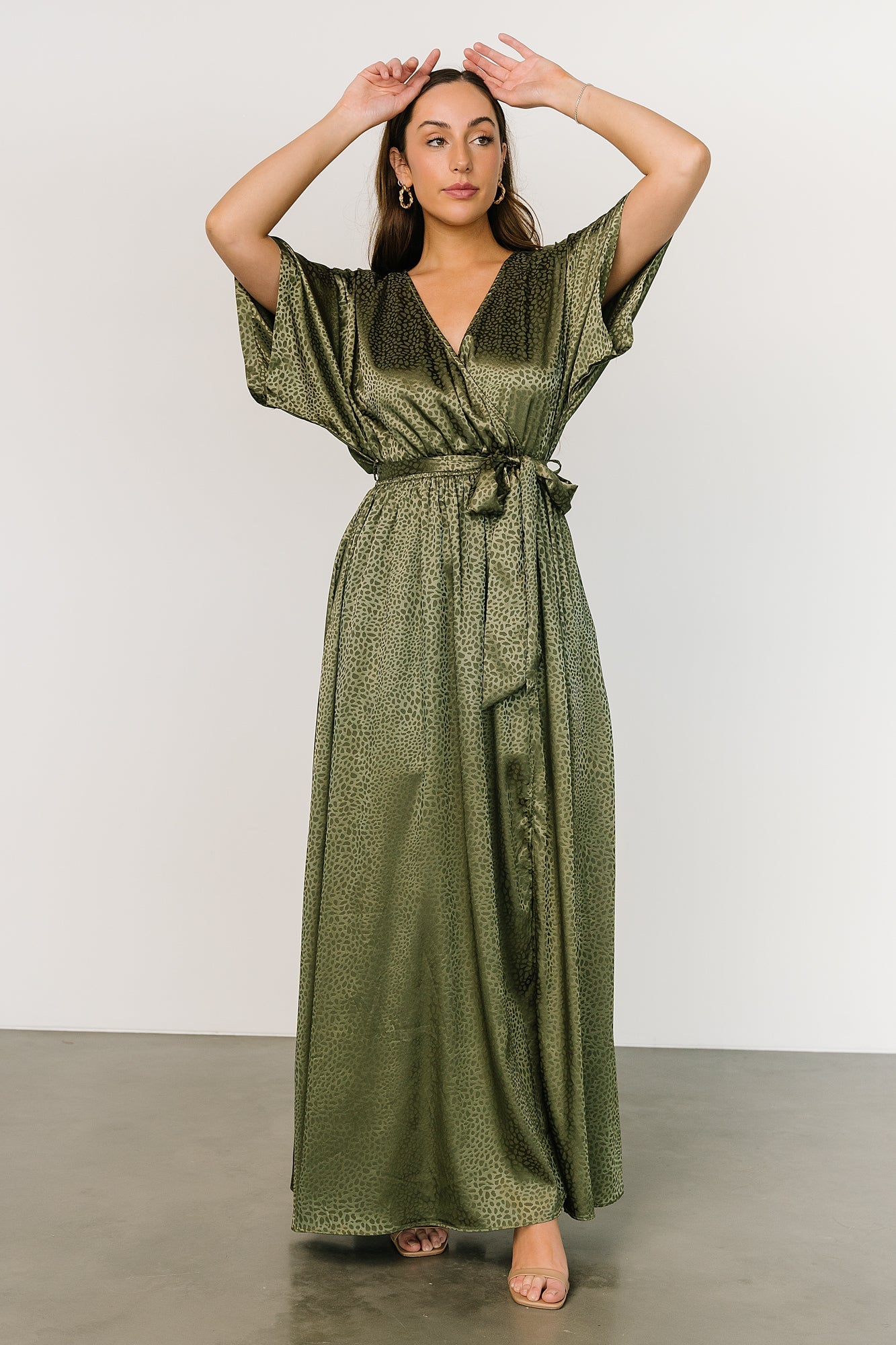 Savannah Print Kimono Maxi | Olive - Baltic Born