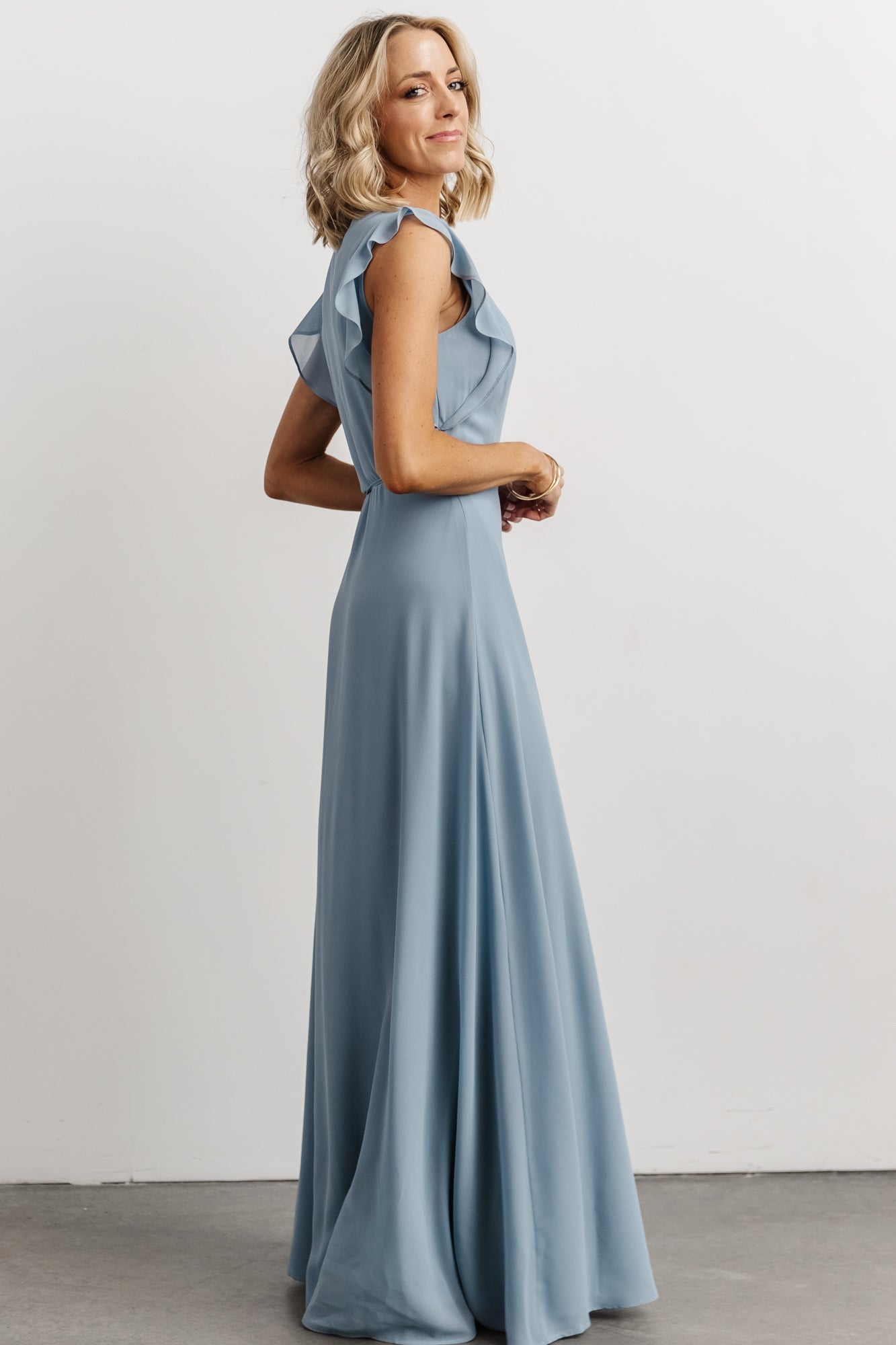 Saya Wrap Maxi Dress | Dusty Blue - Baltic Born