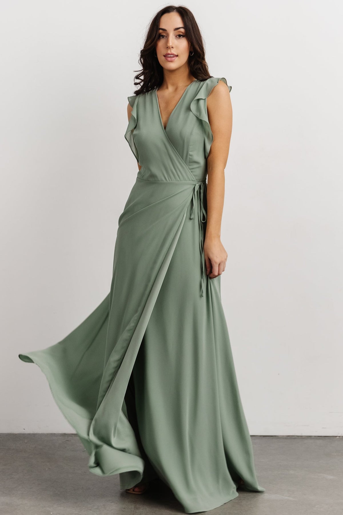 Saya Wrap Maxi Dress | Dusty Sage | Baltic Born