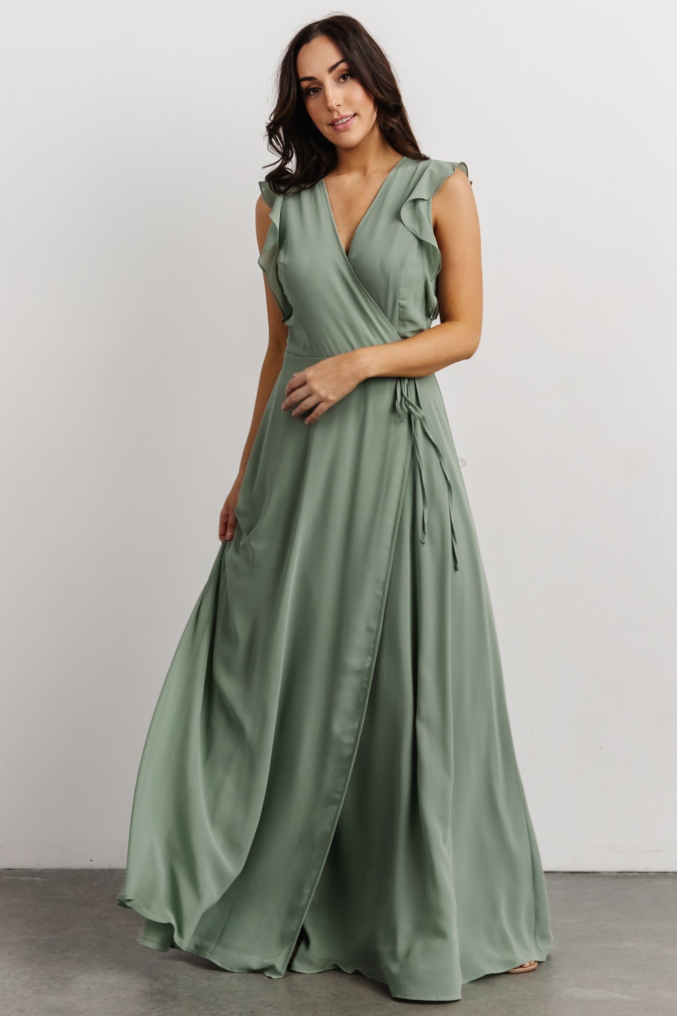 Saya Wrap Maxi Dress | Dusty Sage | Baltic Born