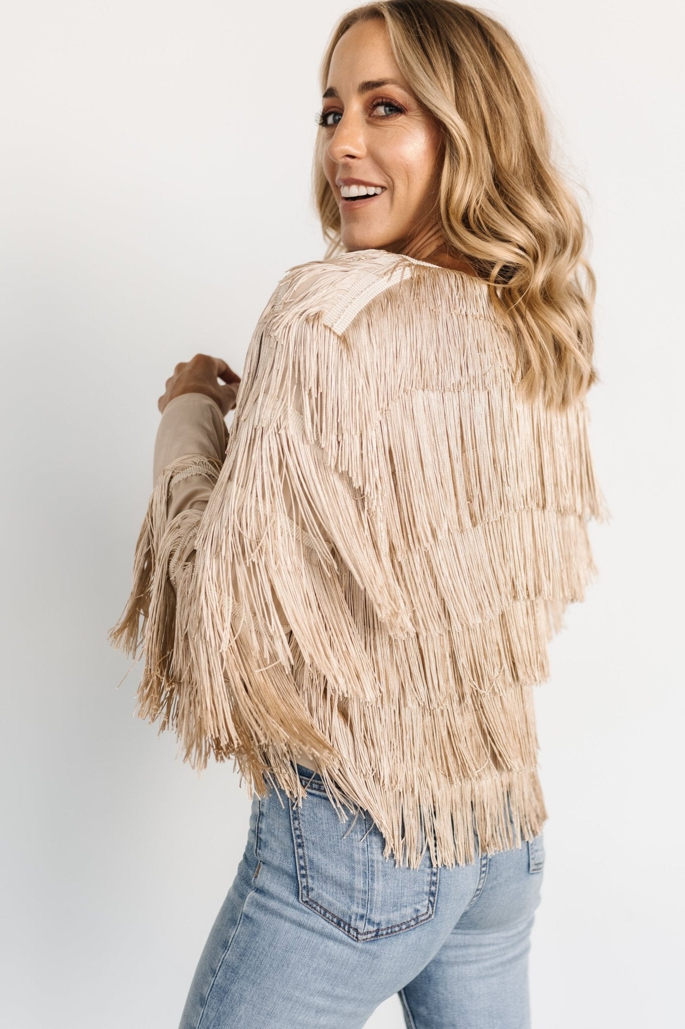 Sheridan Fringe Jacket | Champagne - Baltic Born