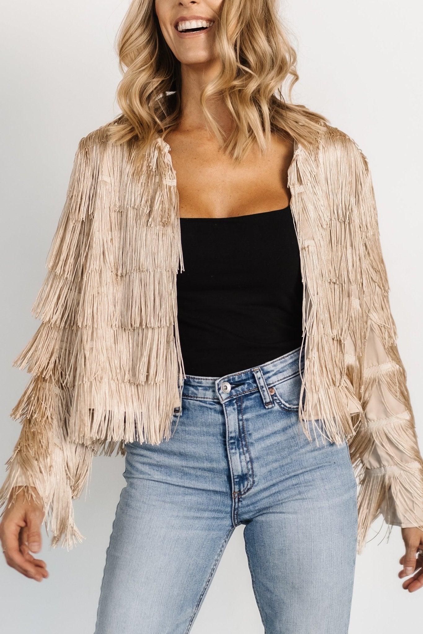 Sheridan Fringe Jacket | Champagne - Baltic Born