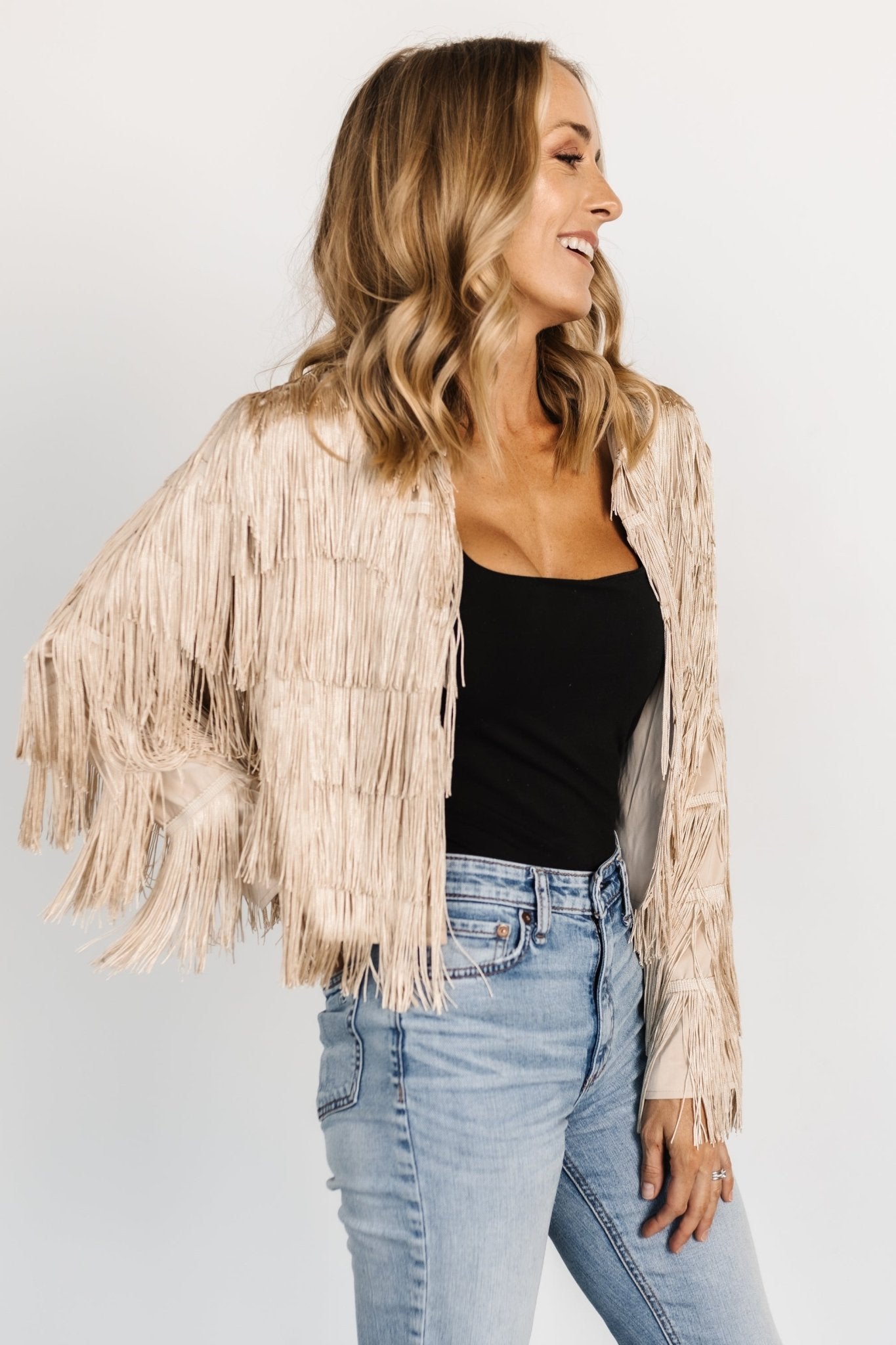 Sheridan Fringe Jacket | Champagne - Baltic Born