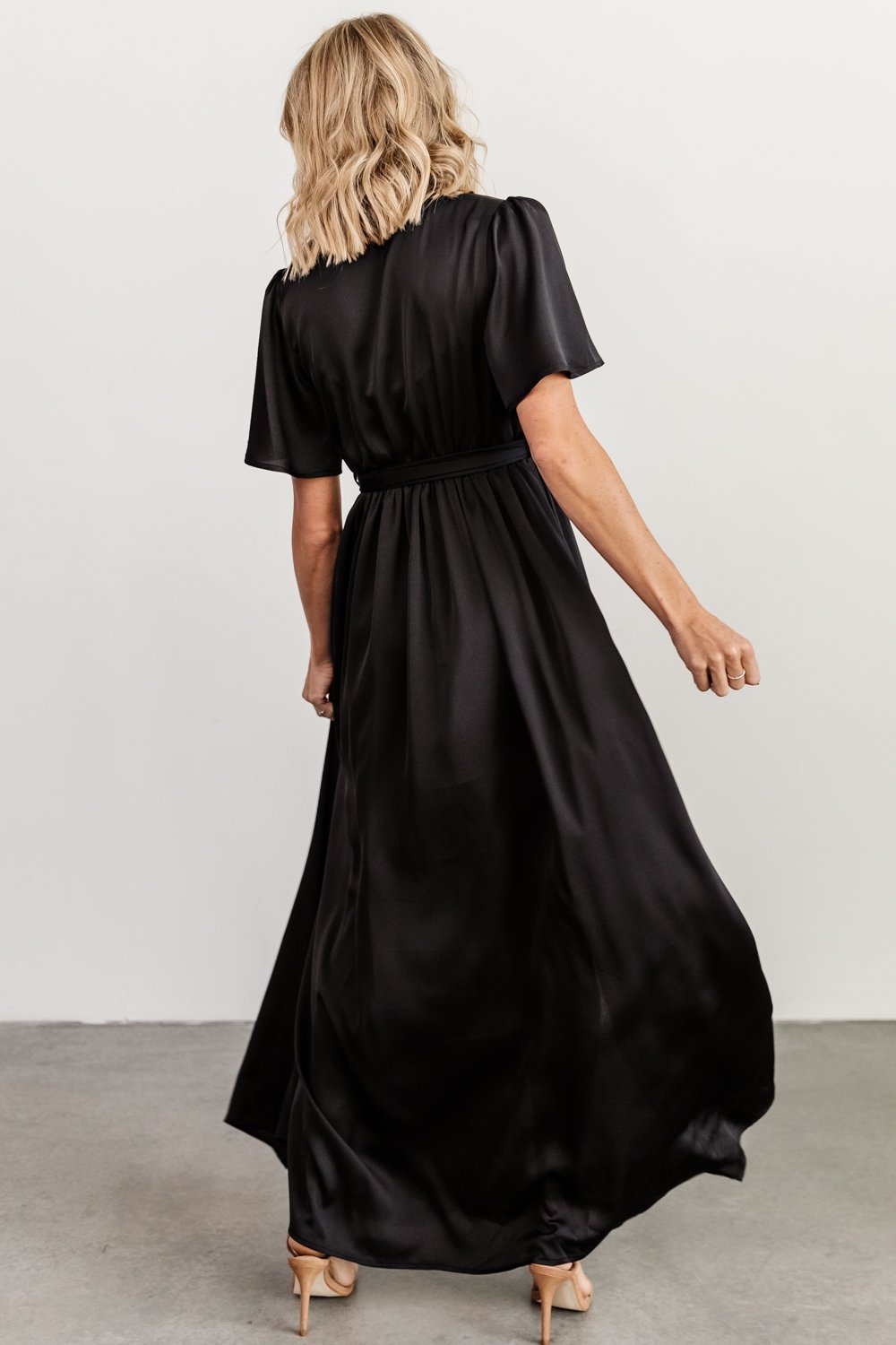 Sicily Satin Maxi Dress | Black - Baltic Born