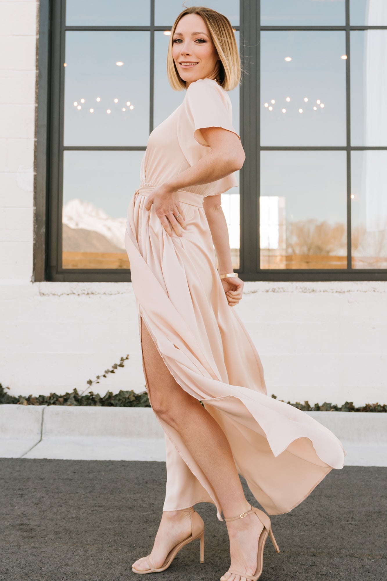 Sicily Satin Maxi Dress | Natural - Baltic Born