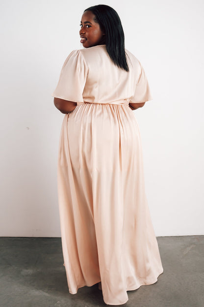 Sicily Satin Maxi Dress | Natural - Baltic Born