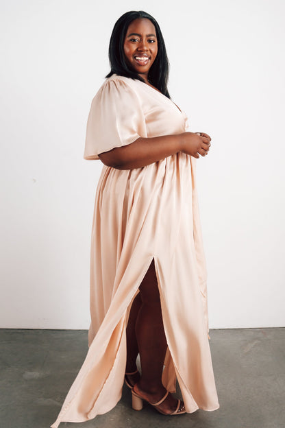 Sicily Satin Maxi Dress | Natural - Baltic Born