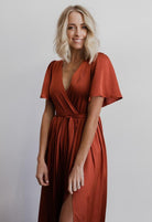 Sicily Satin Maxi Dress | Rust - Baltic Born