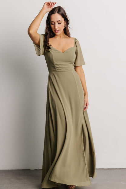 Sierra Sweetheart Maxi Dress | Dusty Olive - Baltic Born