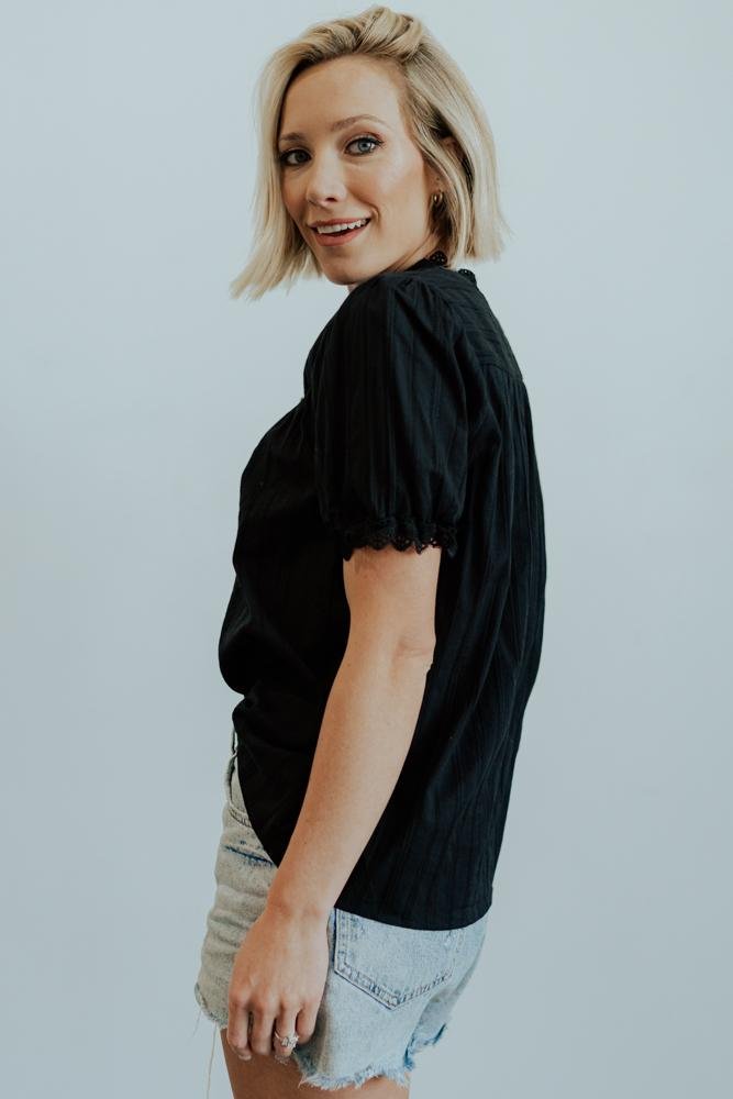 Sloane Button Top | Black - Baltic Born