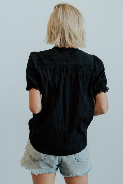 Sloane Button Top | Black - Baltic Born