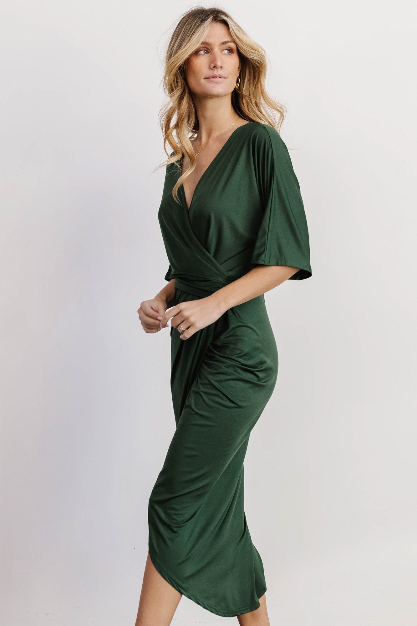 Solana Ruched Dress | Hunter Green - Baltic Born