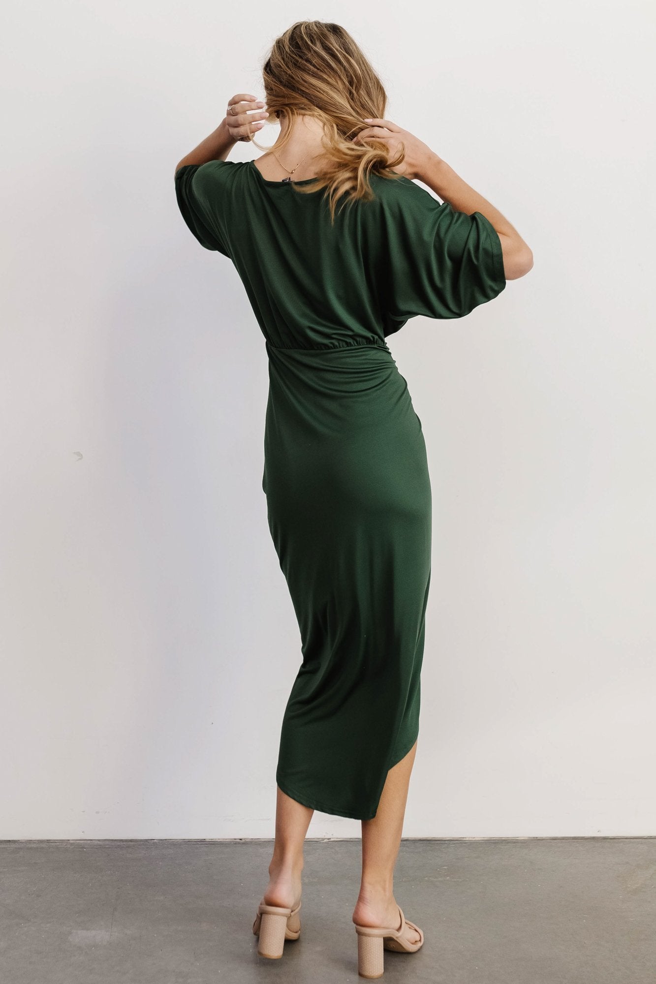 Solana Ruched Dress | Hunter Green - Baltic Born