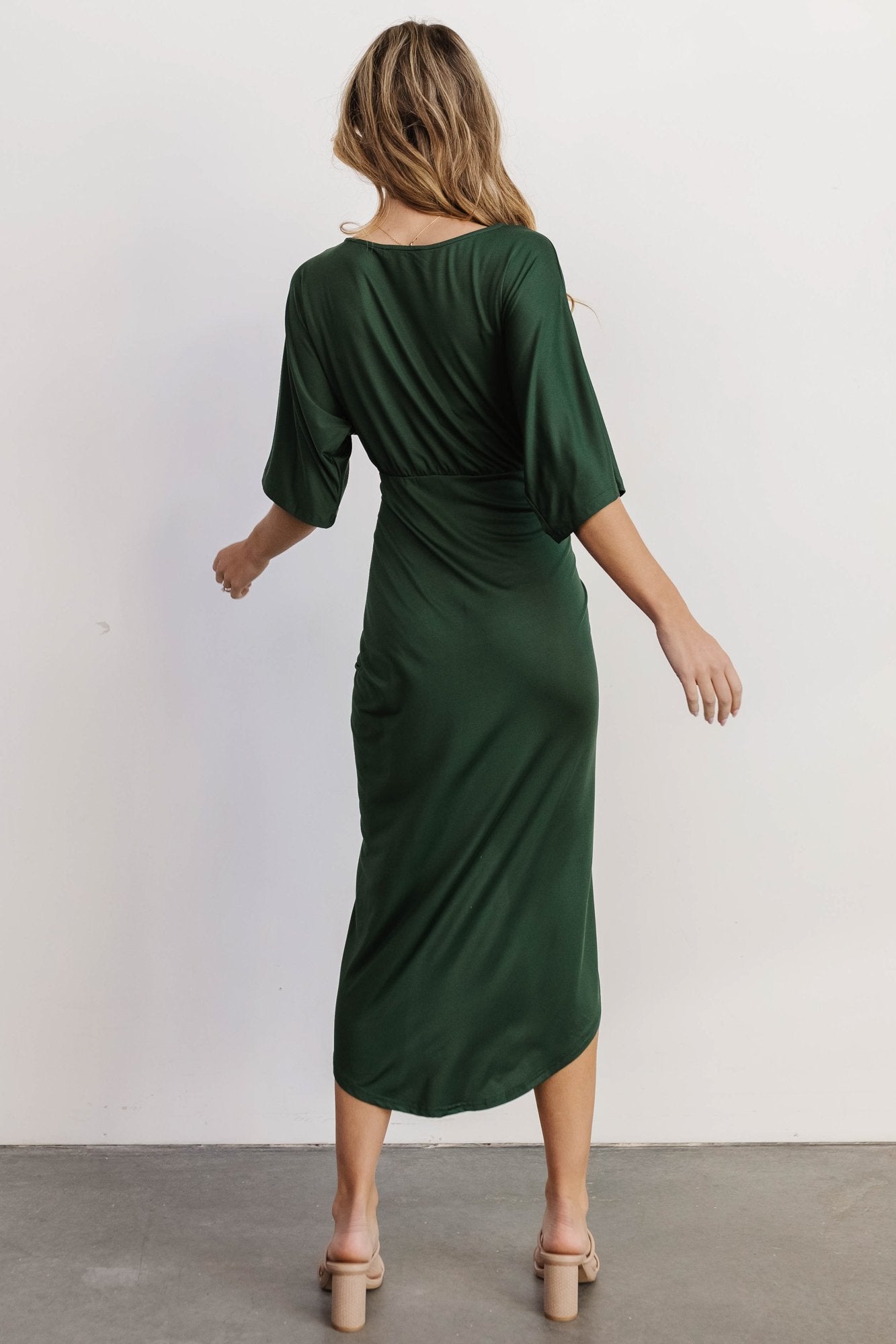 Solana Ruched Dress | Hunter Green - Baltic Born